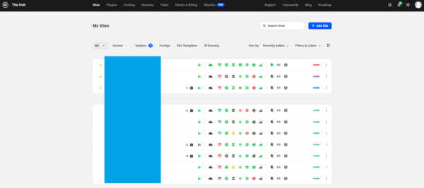 Managing multiple sites using WPMU Dev client hub